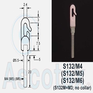 Sứ Ceramic dẫn sợi Ascotex S132 M4 – Hook Guide with Holder